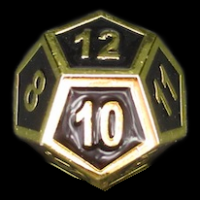 TDSO Metal Fire Forge Gold & Black Enamel D12 Dice