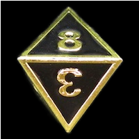 TDSO Metal Fire Forge Gold & Black Enamel D8 Dice