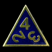 CLEARANCE TDSO Metal Fire Forge Gold & Blue Enamel D4 Dice - Discontinued 33% Off