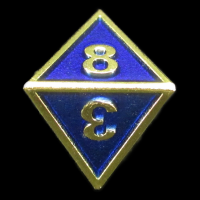 CLEARANCE TDSO Metal Fire Forge Gold & Blue Enamel D8 Dice - Discontinued 33% Off