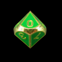 TDSO Metal Fire Forge Gold & Green Enamel D10 Dice