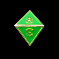 TDSO Metal Fire Forge Gold & Green Enamel D8 Dice