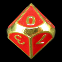 TDSO Metal Fire Forge Gold & Red Enamel D10 Dice