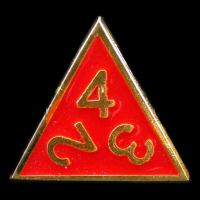 TDSO Metal Fire Forge Gold & Red Enamel D4 Dice