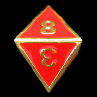 TDSO Metal Fire Forge Gold & Red Enamel D8 Dice