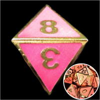 TDSO Metal Fire Forge Gold & Rose Glow In The Dark D8 Dice