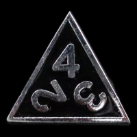 TDSO Metal Fire Forge Silver & Black Enamel D4 Dice