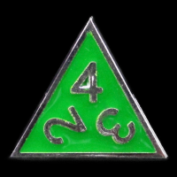 TDSO Metal Fire Forge Silver & Green Enamel D4 Dice