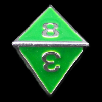 TDSO Metal Fire Forge Silver & Green Enamel D8 Dice