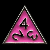 CLEARANCE TDSO Metal Fire Forge Silver & Purple Enamel D4 Dice - Discontinued 33% Off