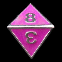 TDSO Metal Fire Forge Silver & Purple Enamel D8 Dice