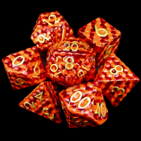 TDSO Metal Flame Dragon Scale 7 Dice Polyset