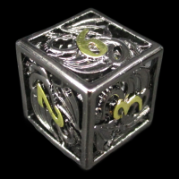 TDSO Metal Hollow Dragon Horde Black Nickel & Gold D6 Dice