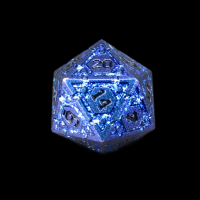 TDSO Metal Magic Shield Cobalt & Blue Mica D20 Dice