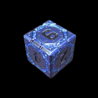 TDSO Metal Magic Shield Cobalt & Blue Mica D6 Dice