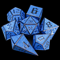 TDSO Metal Maze Black Nickel & Blue With D4 Shard 7 Dice Polyset