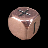 CLEARANCE TDSO Metal Polished Copper Finish Fudge Fate D6 Dice  - Discontinued 33% Off