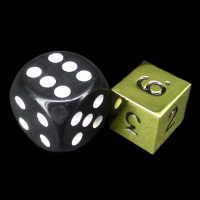CLEARANCE TDSO Metal Polished Gold Finish D6 Dice  - Discontinued 33% Off