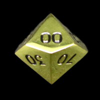 CLEARANCE TDSO Metal Polished Gold Finish Percentile Dice  - Discontinued 33% Off