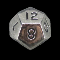CLEARANCE TDSO Metal Polished Silver Finish D12 Dice  - Discontinued 33% Off