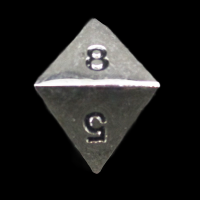 CLEARANCE TDSO Metal Polished Silver Finish D8 Dice  - Discontinued 33% Off