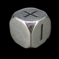 CLEARANCE TDSO Metal Polished Silver Finish Fudge Fate D6 Dice  - Discontinued 33% Off