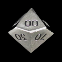 CLEARANCE TDSO Metal Polished Silver Finish Percentile Dice  - Discontinued 33% Off