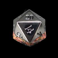 TDSO Metal Strata Black Nickel & Amber Mica D20 Dice
