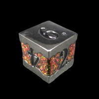 TDSO Metal Strata Black Nickel & Amber Mica D6 Dice