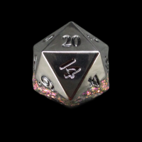 TDSO Metal Strata Black Nickel & Amethyst Mica D20 Dice