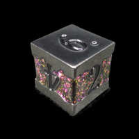 TDSO Metal Strata Black Nickel & Amethyst Mica D6 Dice