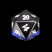 TDSO Metal Strata Black Nickel & Blue D20 Dice