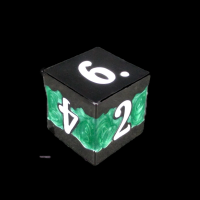 TDSO Metal Strata Black Nickel & Green D6 Dice