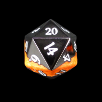 TDSO Metal Strata Black Nickel & Orange D20 Dice