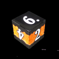 TDSO Metal Strata Black Nickel & Orange D6 Dice
