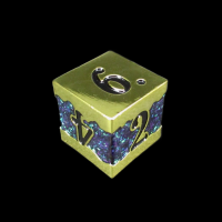 TDSO Metal Strata Polished Gold & Rainbow Mica D6 Dice