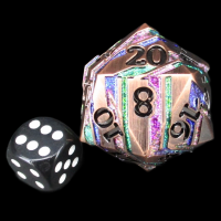 TDSO Metal Copper & Rainbow Mica With Black 34mm D20 Dice
