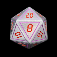 TDSO Metal Tech Steel Purple & Red D20 Dice