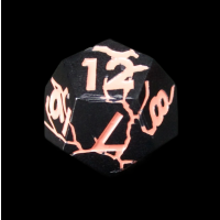 TDSO Metal 'Thor' Lightening Matt Black & Pink D12 Dice