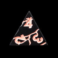 TDSO Metal 'Thor' Lightening Matt Black & Pink D4 Dice