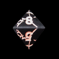 TDSO Metal 'Thor' Lightening Matt Black & Pink Dice