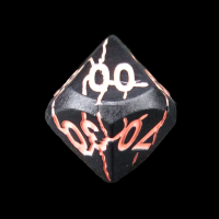 TDSO Metal 'Thor' Lightening Matt Black & Pink Percentile Dice