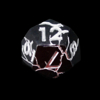 TDSO Metal 'Thor' Lightening Matt Black & Silver D12 Dice