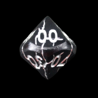 TDSO Metal 'Thor' Lightening Matt Black & Silver Percentile Dice