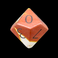 TDSO Mookaite with Engraved Numbers 16mm Precious Gem D10 Dice