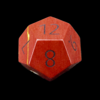 TDSO Mookaite with Engraved Numbers 16mm Precious Gem D12 Dice
