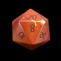 TDSO Mookaite with Engraved Numbers 16mm Precious Gem D20 Dice