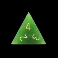 TDSO Gemstone Jade Nephrite & Gold D4 Dice