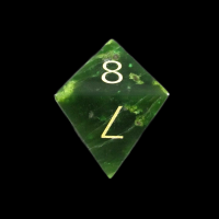 TDSO Gemstone Jade Nephrite & Gold D8 Dice