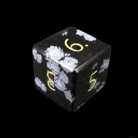 TDSO Gemstone Obsidian Snow & Gold D6 Dice